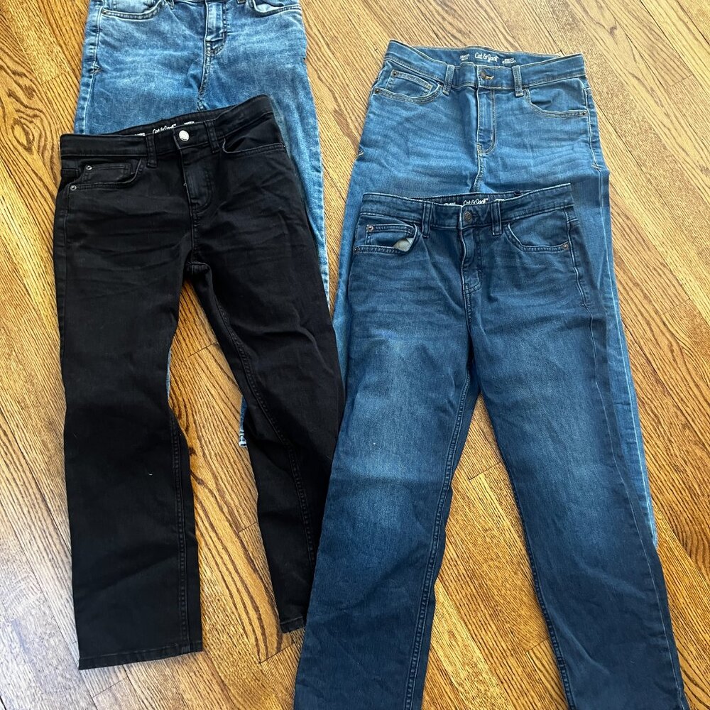 Lot of 4 Target Cat & Jack Boys Jeans Sz 12, Unused